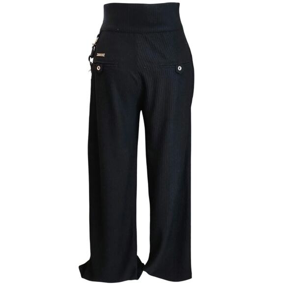 Women's NWT Black Boss Lady Buckle Pants UK 10 / US 6 - Picture 2 of 7